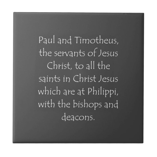 Scripture Quote Philippians 1 1 Tile (Front)