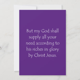 Scripture Quote Philippians 4 19 Thank You Card