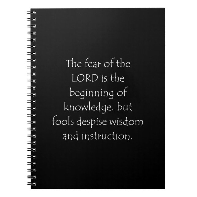 Scripture Quote Proverbs 1 7 Notebook (Front)