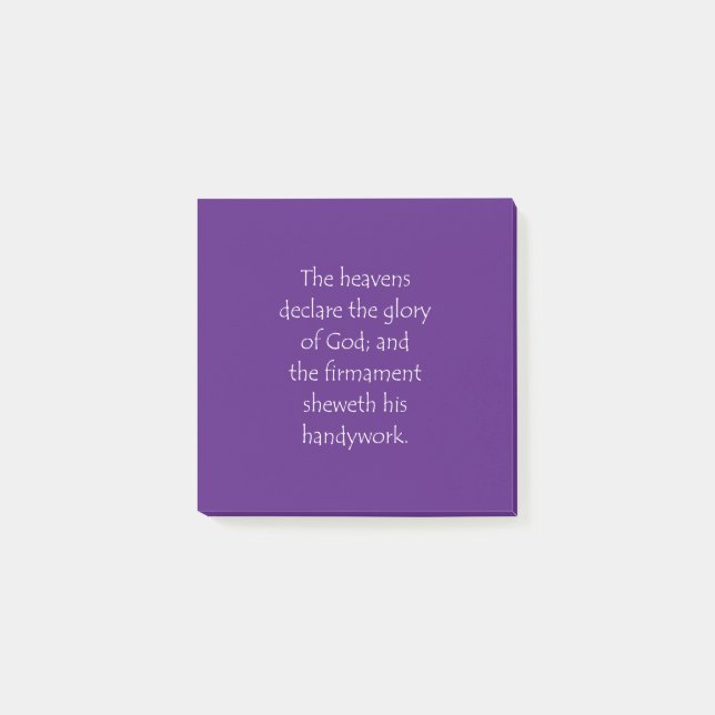 Scripture Quote Psalms 19 1 Post-it Notes (Front)