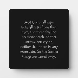 Scripture Quote Revelation 21 4 Plaque