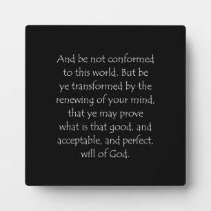 Scripture Quote Romans 12 2 Plaque
