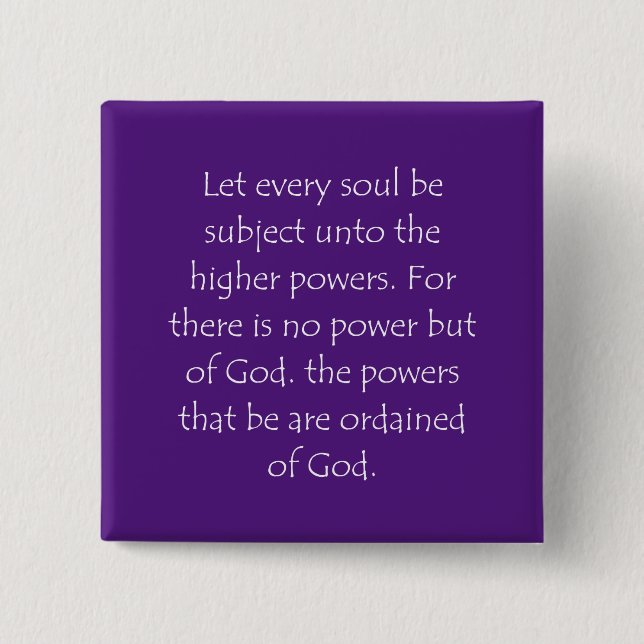 Scripture Quote Romans 13 1 15 Cm Square Badge (Front)