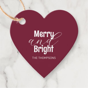 Scripture Red Christmas Merry and Bright Favour Tags