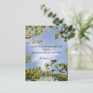 Scripture, Revelations 1:7, Postcard