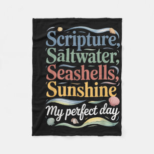 Scripture Saltwater Seashells Sunshine My Perfect  Fleece Blanket