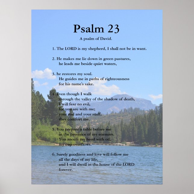 Scripture Template,  Psalm 23 Poster (Front)