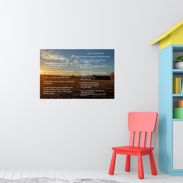 Scripture Template,  Psalm 23, The Lord's Prayer Poster (Nursery 1)