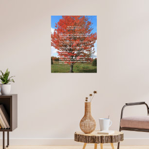 Scripture Template, The Lord's Prayer, red maple Poster