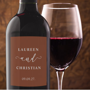 Scripture Terracotta Wedding  Wine Label