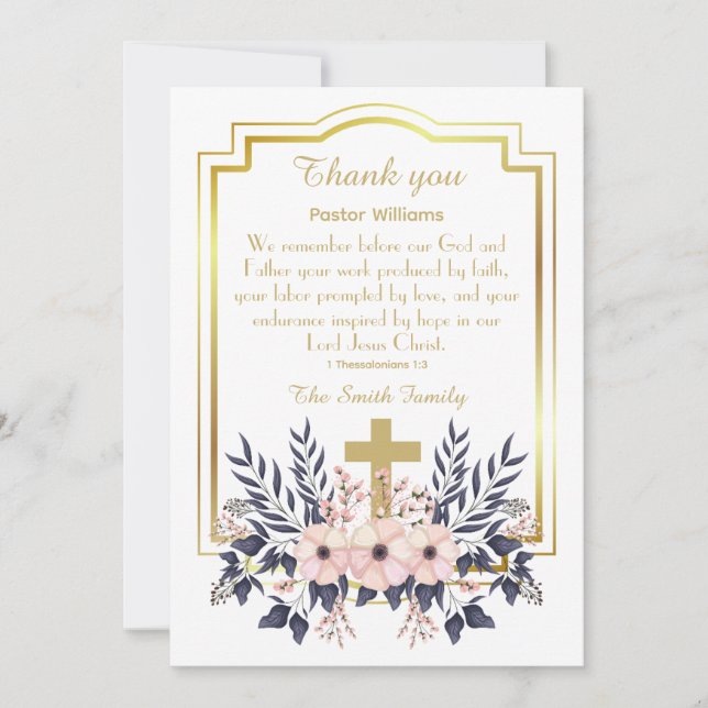Scripture Thank You Pastor Appreciation Card (Front)