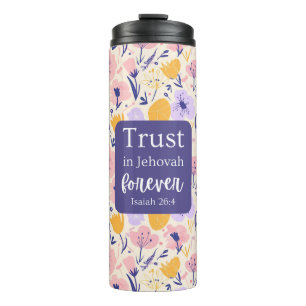 Scripture Thermal Tumbler Floral Design