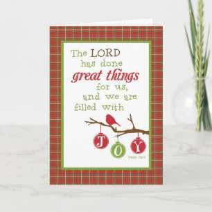 Scripture Verse Christmas Card-Filled with Joy Holiday Card