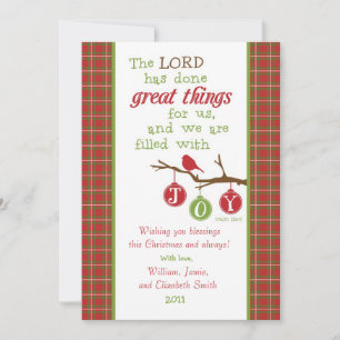 Scripture Verse Christmas Card-Filled with Joy! Holiday Card