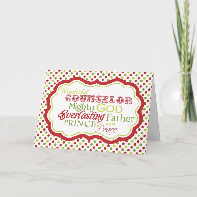 Scripture Verse Christmas Card-Isaiah 9:6-BLANK Holiday Card (Front)