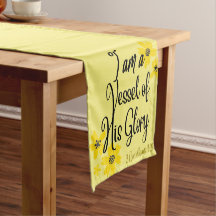 Scripture Verse Yellow Gold Table Runner