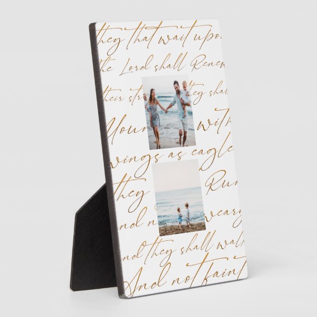 Scripture Wait Upon the Lord Two Photo Plaque (Side)