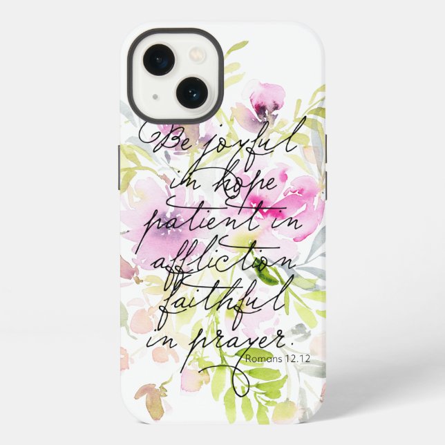 Scripture Watercolor | Romans 12  iPhone Case (Back)