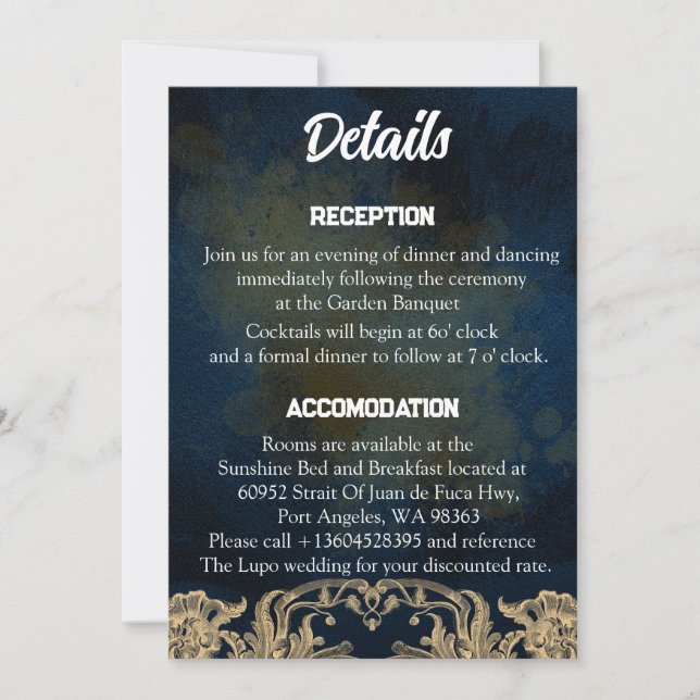 Scripture Wedding Details Card (Front)