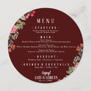 Scripture Wedding Dinner Menu