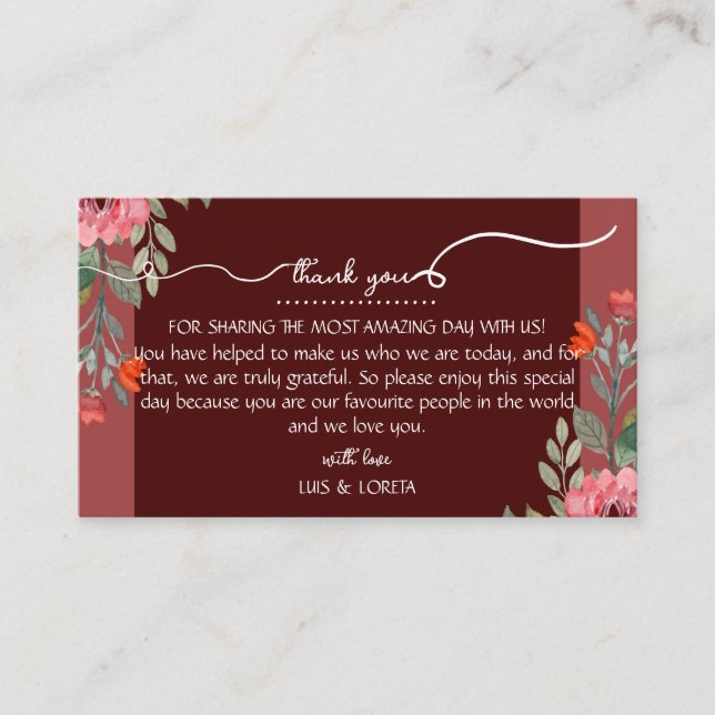 Scripture Wedding Place Card (Front)