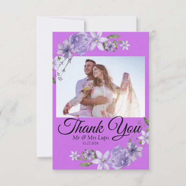 Scripture Wedding Thank You Card  (Front)