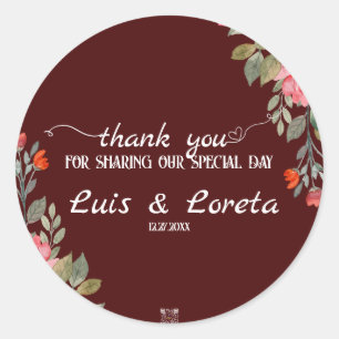 Scripture Wedding Thank You Sticker