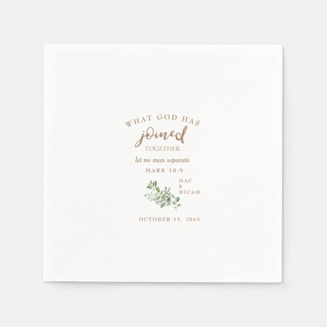 Scripture What God Has Joined Wedding  Napkins (Front)