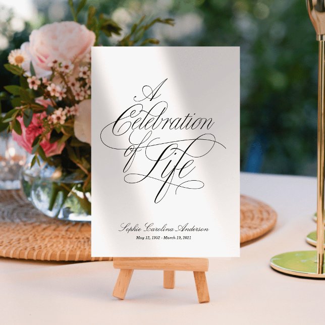 Scripty Celebration of Life Program Tri-Fold Invitation (Creator Uploaded)