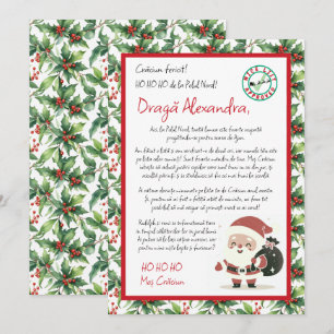 Scrisoare de la Mos Craciun Holly Berry Invitation