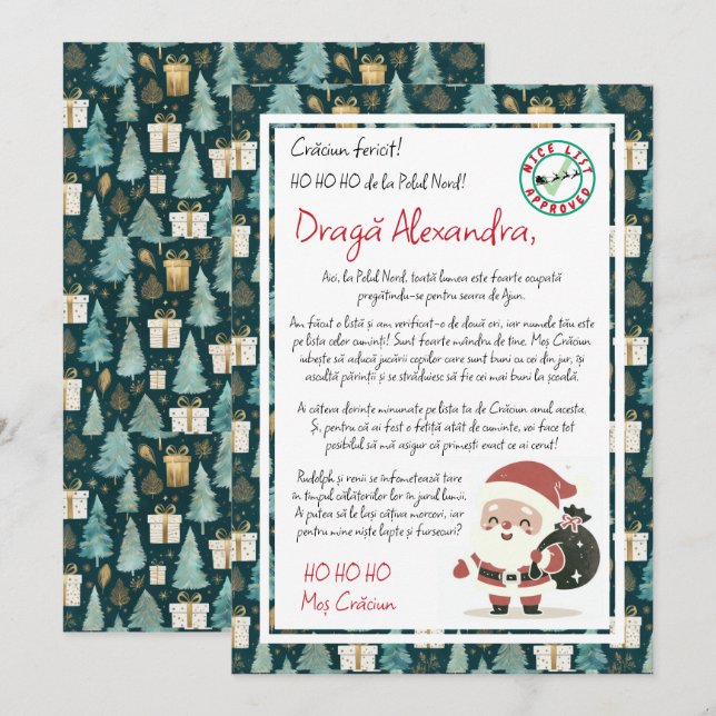 Scrisoare de la Polul nord Invitation (Front/Back)
