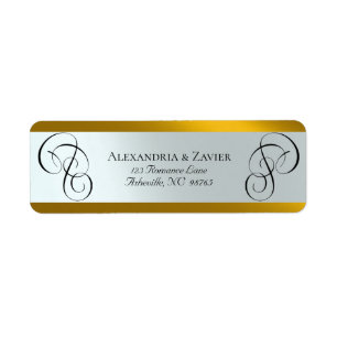 Scroll Calligraphy Address Labels - Gold