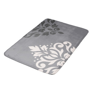 Scroll Damask Art I Cream & Greys Bath Mat