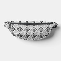 Scroll Damask Pattern Black Grey White