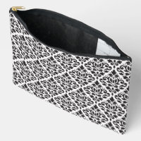 Scroll Damask Pattern Black on White