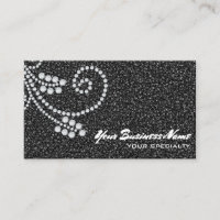 *~* Scroll Diamonds Black Glitter Luxe Glam Bling 
