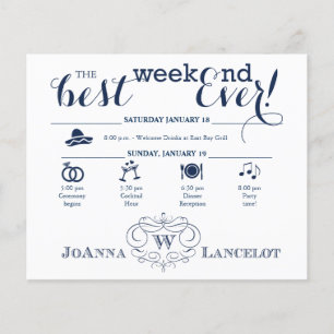Scroll Frame Wedding Weekend Itinerary
