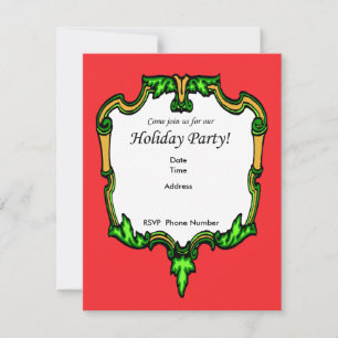 Scroll Holiday Party Invitation Card