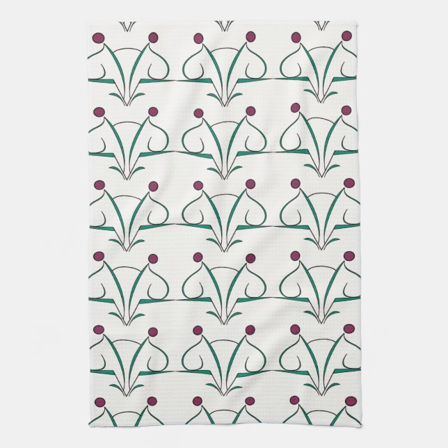Scroll in colour scheme: Call Me Tea Towel (Vertical)