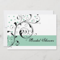 Scroll leaf white jade green wedding bridal shower