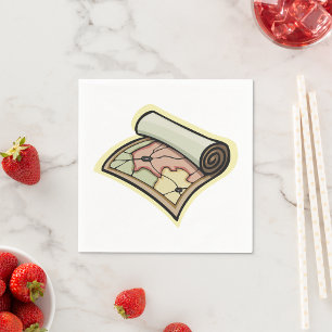 Scroll Map Paper Napkins