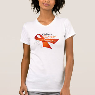 Scroll Orange Ribbon Kidney Cancer Awareness T-Shirt