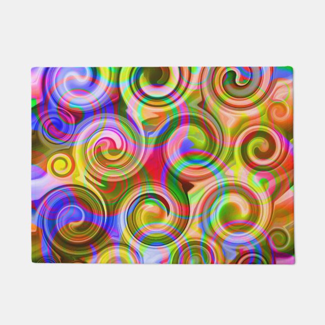 Scroll Pastel geometrical abstract Doormat (Front)