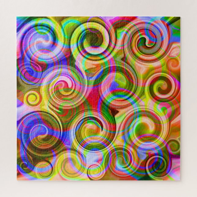 Scroll Pastel geometrical abstract   Jigsaw Puzzle (Vertical)