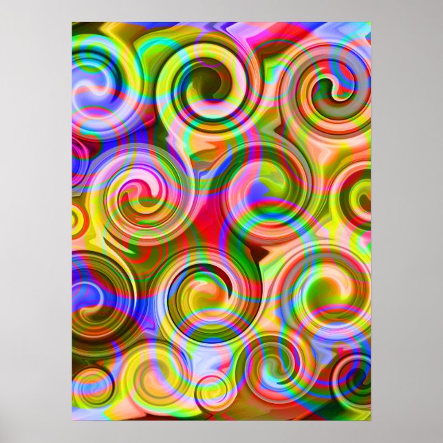 Scroll Pastel geometrical abstract  Poster (Front)