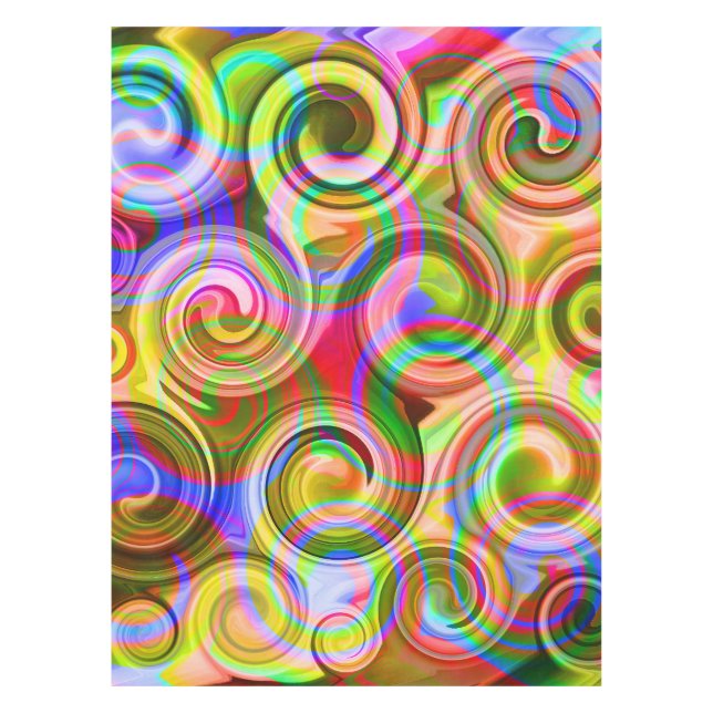 Scroll Pastel geometrical abstract  Tablecloth (Front)