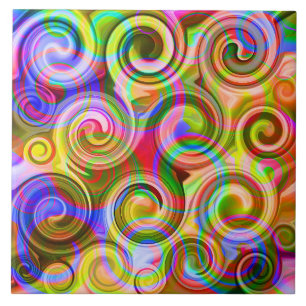 Scroll Pastel geometrical abstract Tile
