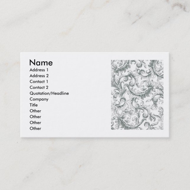 SCROLL PATTERN CALLING CARD (Front)