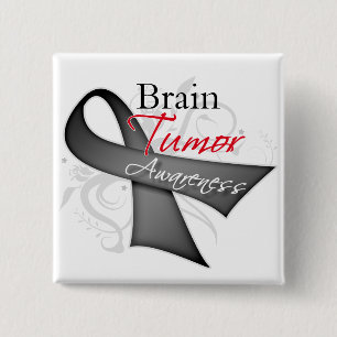 Scroll Ribbon - Brain Tumour Awareness 15 Cm Square Badge