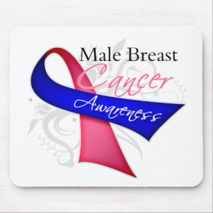 Scroll Ribbon Male Breast Cancer Awareness Mouse Mat